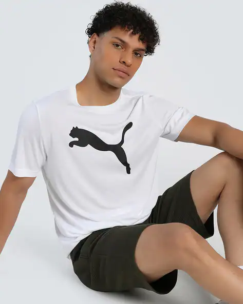 Puma Men Logo Regular Fit Crew-Neck poly tshirt