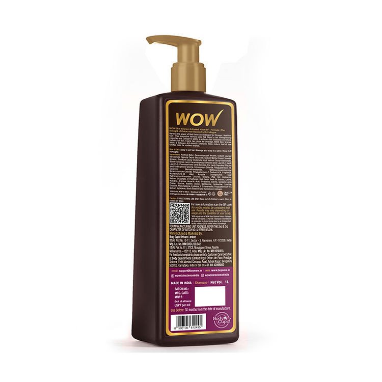 WOW Skin Science Activated Naturals Onion + Collagen Anti-Hairfall & Strengthening Roots Shampoo