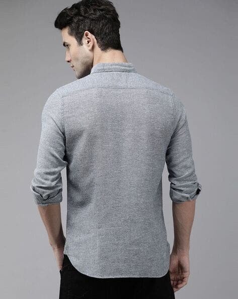 Men Heathered Slim Fit Shirt