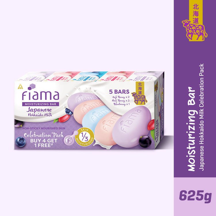 Fiama Japanese Hokkaido Milk & Berries Moisturizing Soap Bars Celebration Pack B4G1