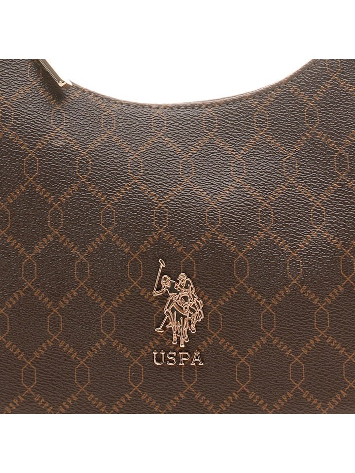 U.S. Polo Assn Kali Brown Printed shoulder Handbag with dual Straps