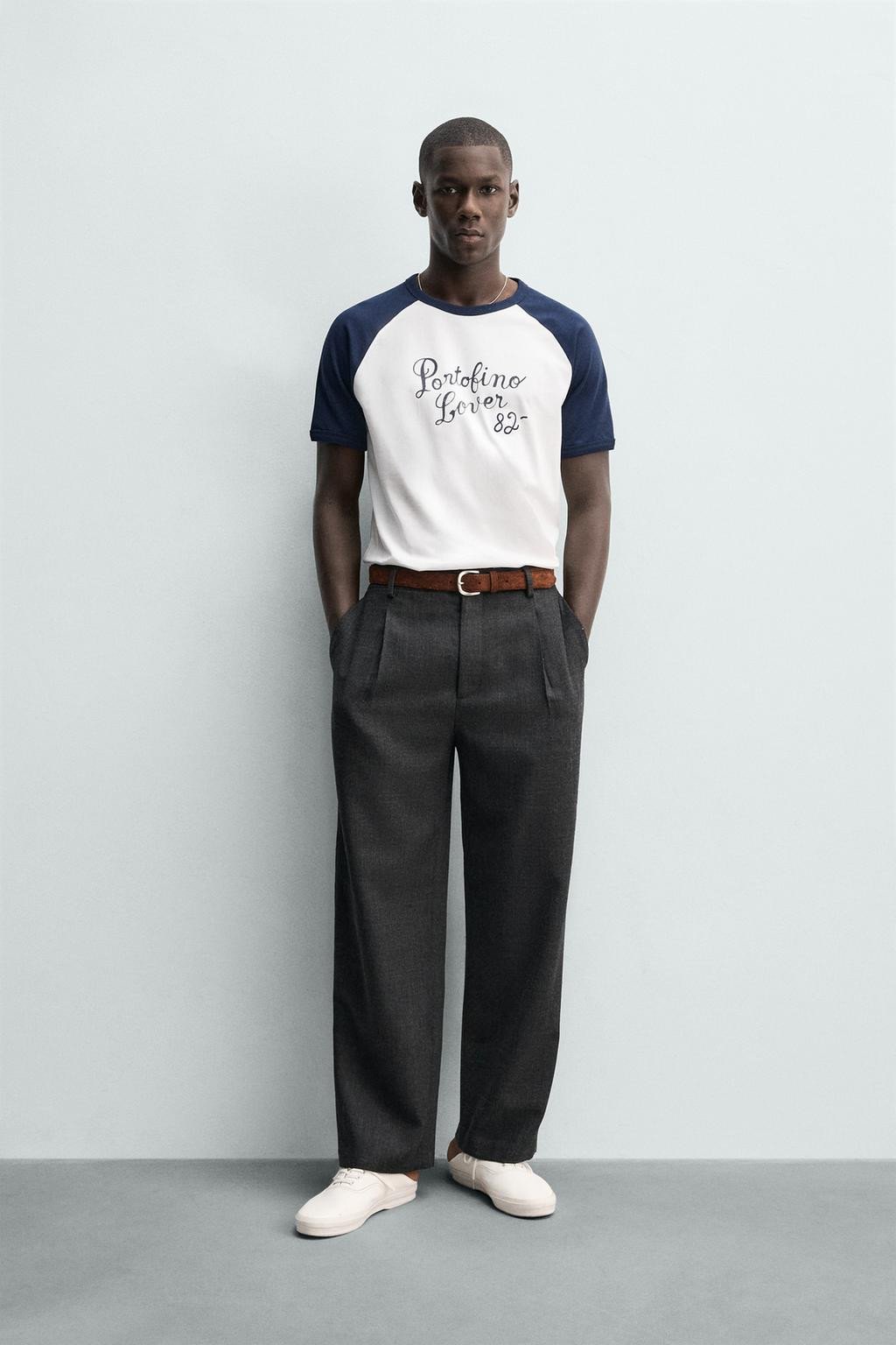 PORTOFINO TEXT COLOUR BLOCK T-SHIRT