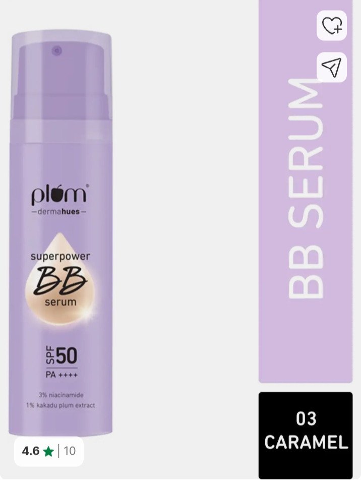2 Product Plum Combo-Plum Bright Years Cell Renewal Serum, Plum Superpower BB Serum with SPF 50 PA+++
