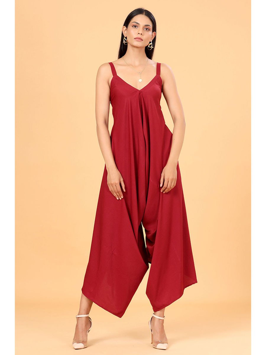 Red Palazzo Jumpsuit