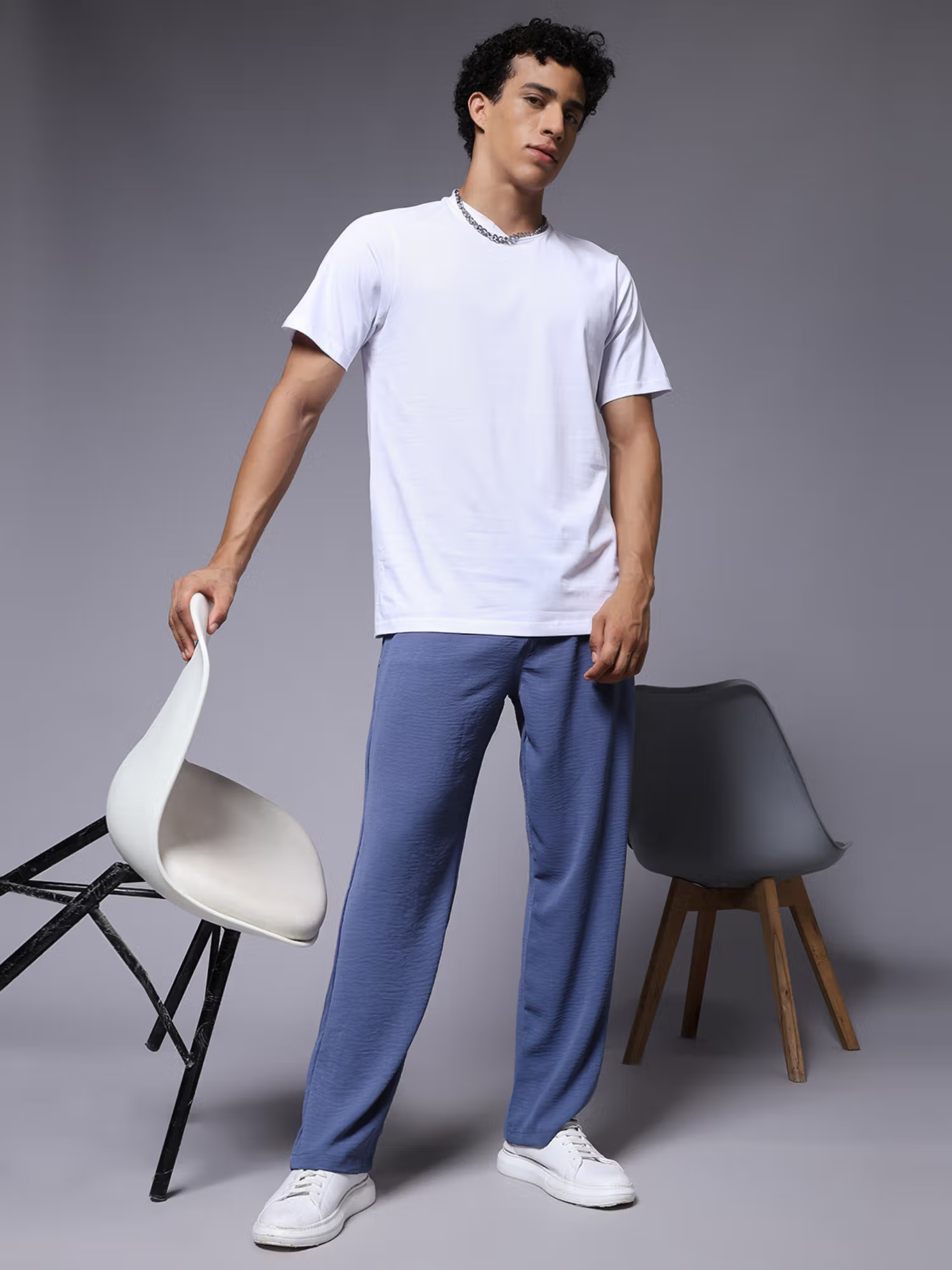 Cotton Blue for Men Relaxed Fit Track Pant