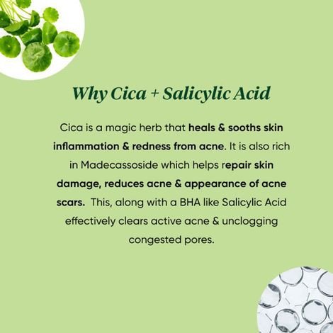 Dot & Key Cica 2% Salicylic Acid Face Wash for Oily, Acne Prone Skin, With Green Tea I Anti Acne Face Wash | Acne Clearing Sulphate Free Face Wash for Men & Women | 15ml