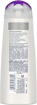 Dove Daily Shine Shampoo - For Dull And Frizzy Hair, Makes Hair Soft, Shiny And Smooth, 180 ml
