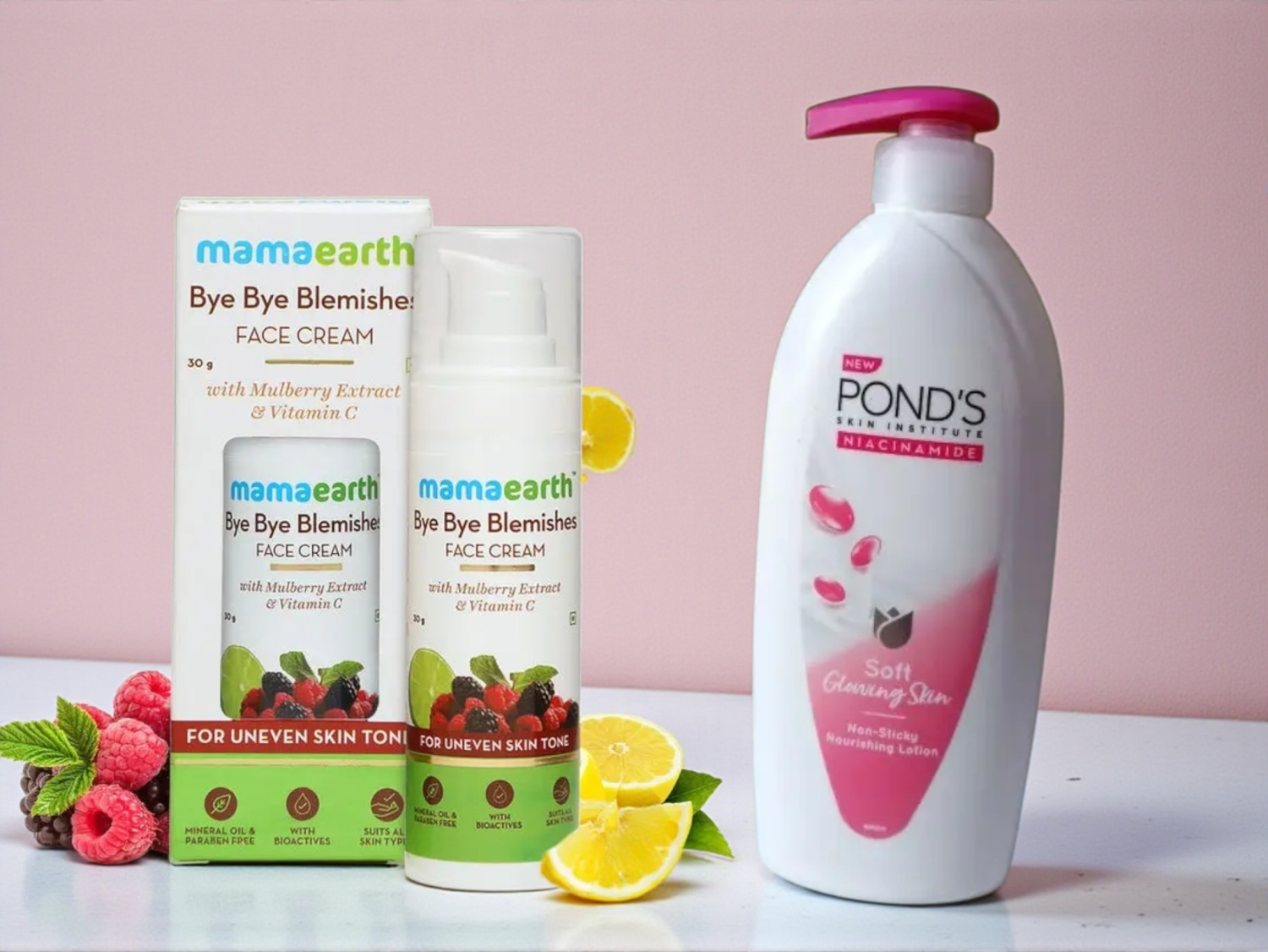 2 Product combo Ponds Body Lotion, Mamaearth Face Cream