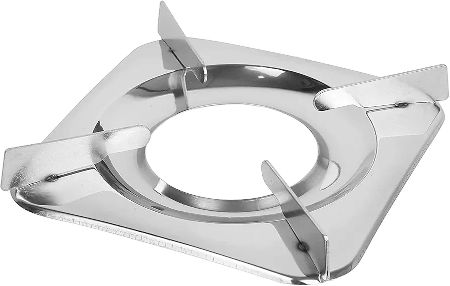 Stainless Steel Square Pan Support/LPG Stand/Stove Stand - LPG Gas Stove Parts, Silver (Pack of 2)