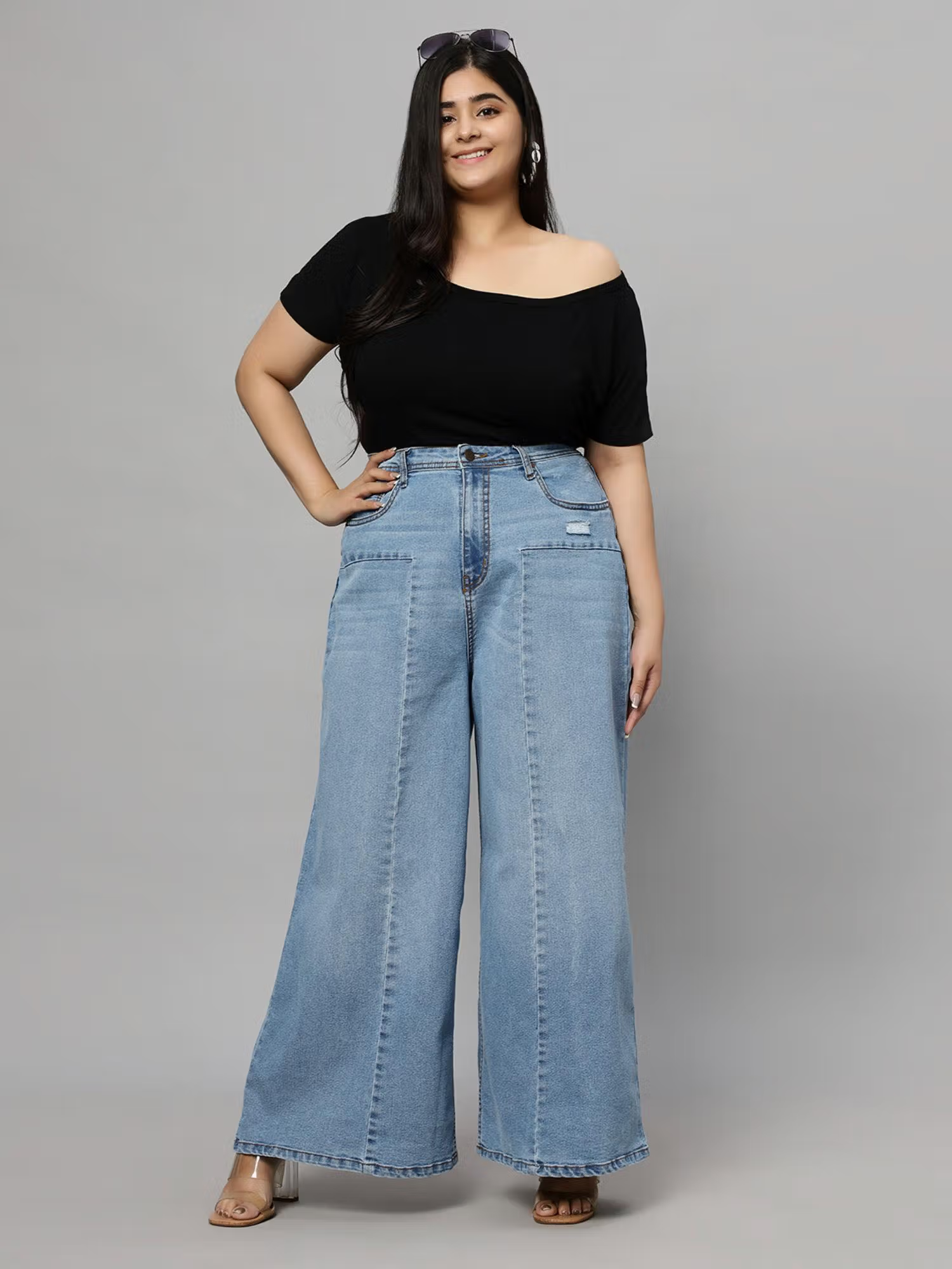 Flared High Rise Stretchable Jeans for Women