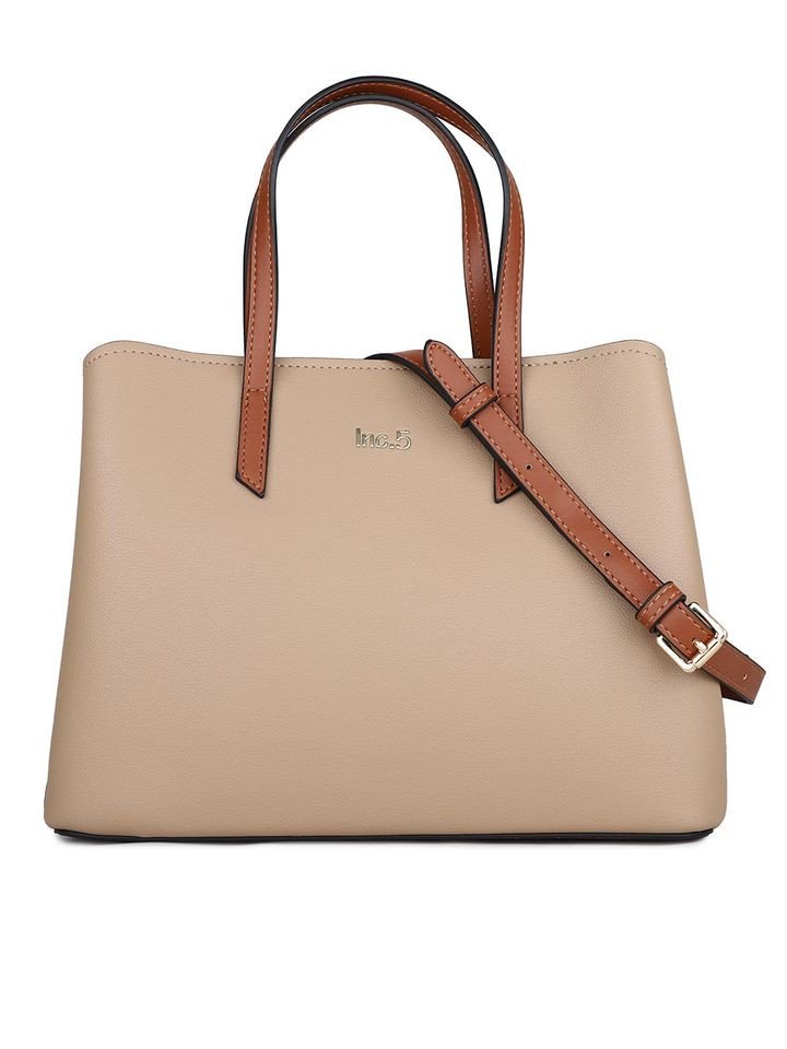 Women's Khaki Solid Tote Bag