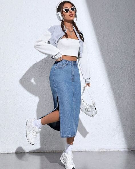 Women High-Rise Straight Skirt