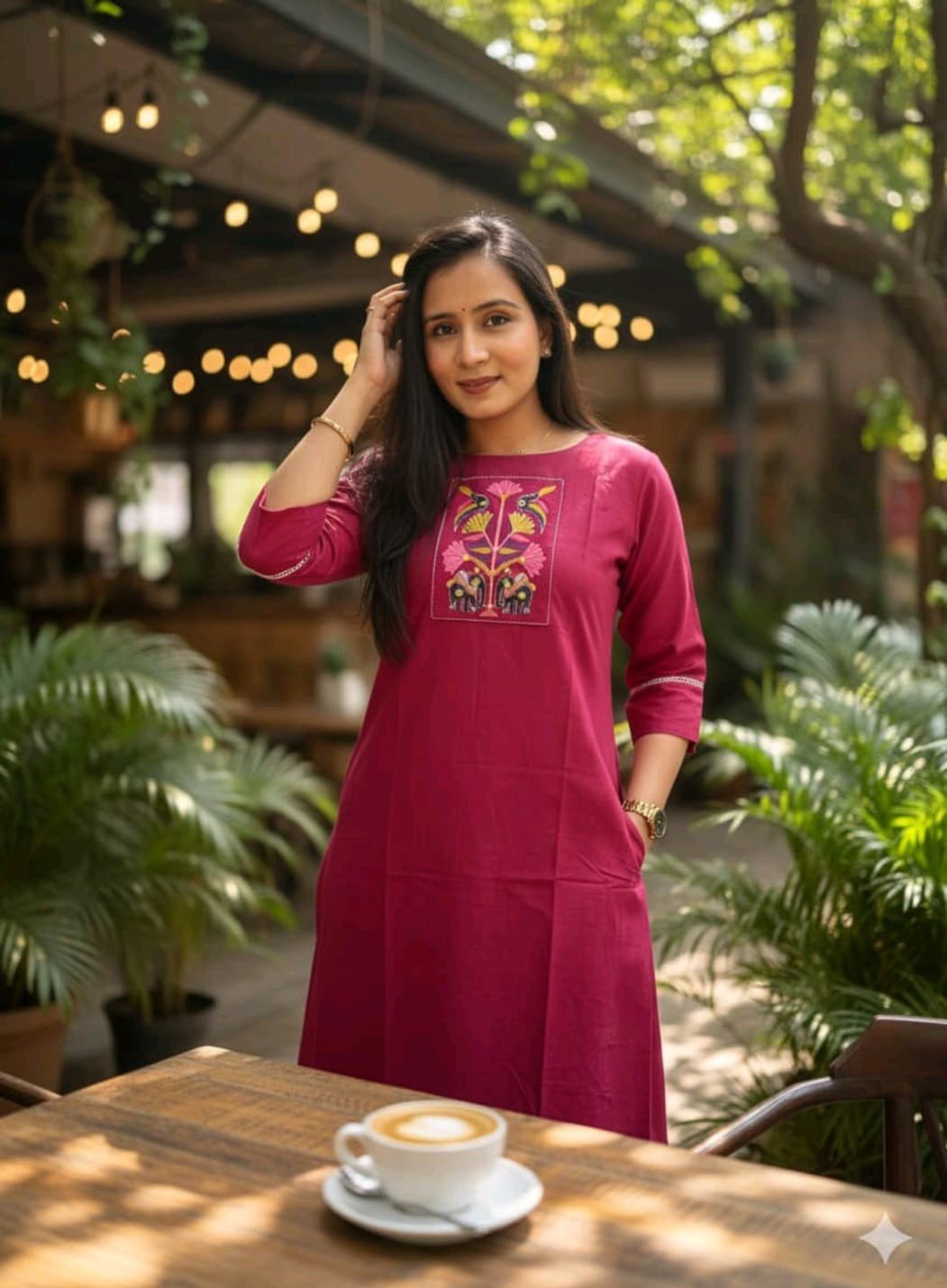 Embroidery Kurta With cotton pant sets