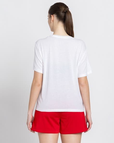 Adidas Women Trefoil Brand Print Regular tshirt