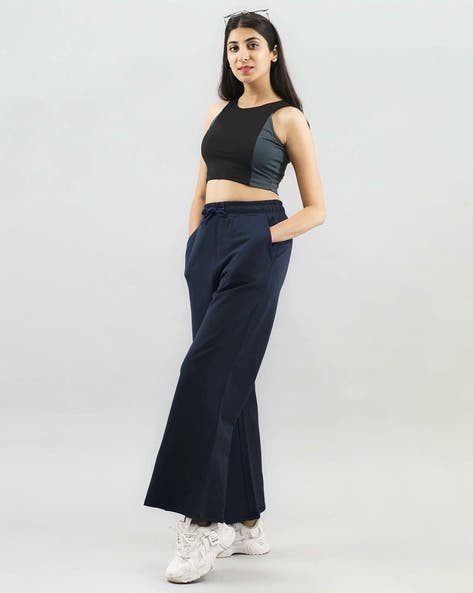 Women Relaxed Fit Flat-Front Pants