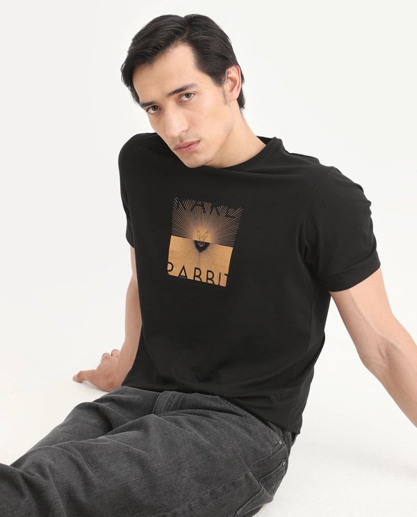 LANT - BLACK GRAPHIC PRINT CLUB T-SHIRT