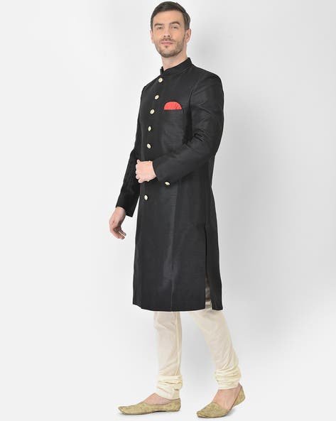 Sherwani Set with Mandarin Collar